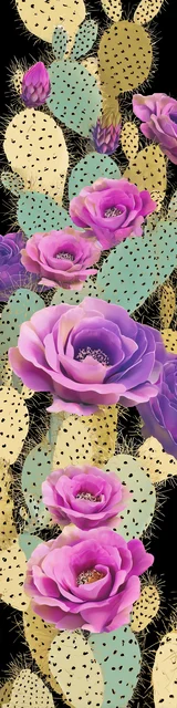 Free cactus bookmark featuring flowers and a pale green cactus